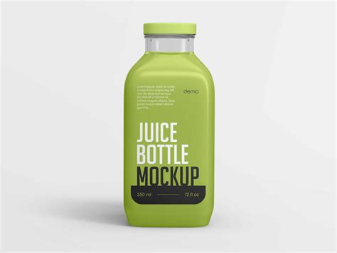 Download 350ml Plastic Juice Bottle Mockup